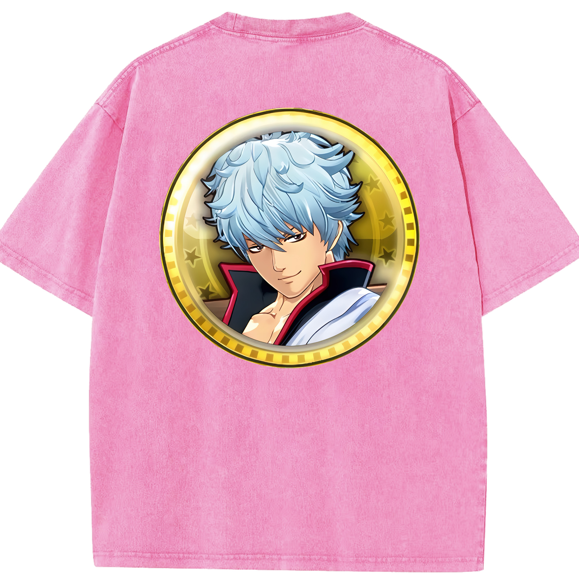 （画像用） ぎんたま 坂田銀時（さかたぎんとき） 神楽 志村新八（しむら しんぱち） GINTAMA Sakata Gintoki Kagura Shimura Shinpachi 綿100% ヴィンテージ風 半袖Tシャツ（背面プリント）